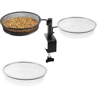 Deck Bird Feeders Deck Mount Bird Bath Spa til dobbeltbrug Dækblomsterstativ Flower Pot Fantastisk til at tiltrække fugle aftagelige og justerbar