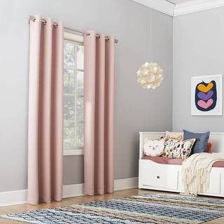 Sun Zero - 55407 Riley Kids Bedroom Blackout Grommet Curtain Panel 40 """" X 84 """" Blush