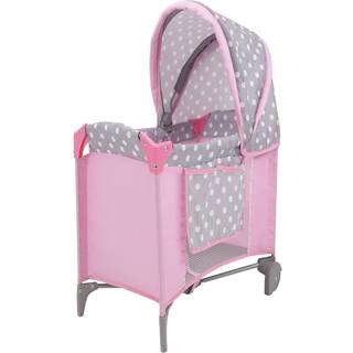 509 Bes?tning: Bomuldsgodtery Pink: Doll Play Yard - Pink Gray Polka Dot - For dukker op til 18 """" Foldbare udtr?kkelige baldakinb?rn foregiver l