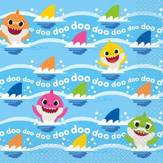 Unik babyhaj flerfarvet frokost servietter - 5 """" (pakke med 16) - levende papirservietter perfekt til b?rnefester