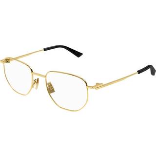 Bottega Veneta Unisex BV1301O 001 Optiske stel Metal Guld Transparent Rund