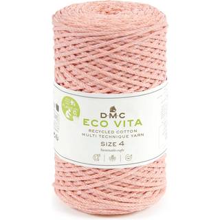 DMC Eco Vita 4 Garn Unicolor 104 Pink Indhold: 80% recycled bomuld, 20% polyester Vægt: 250 gram = ca 200 meter Anbefalede strikkepind: 5.00 mm Anbefalede hæklenål: 4.00 mm Strikkefasthed: 10 x 10 cm = 14 m x 23 p Vask: Skånevask, max 30ºC / Tørres fladt.