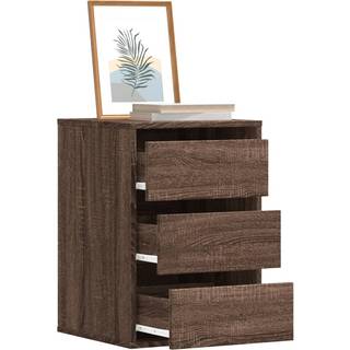 kommode til hjørne 40x41x58cm konstrueret træ brun egetræsfarve