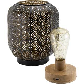 Securit MARRAKECH genopladelig LED bordlampe sort og guld