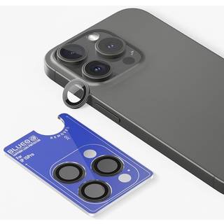 Blueo Sapphire Crystal Stainless Steel Camera Lens Protector - black - iPhone 15 Pro Max
