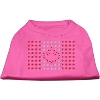 Canadian Flag Rhinestone Shirts Bright Pink xxxl