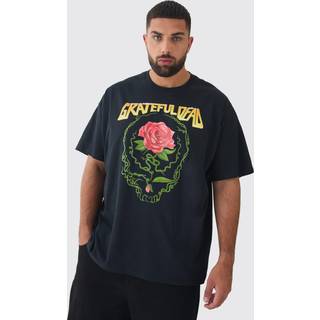Mens Black Plus Grateful Dead License Print T-shirt