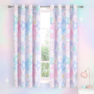 Catherine Lansfield Catherine Lansfield Pink Ombre Stars Reversible Lined Eyelet Curtains
