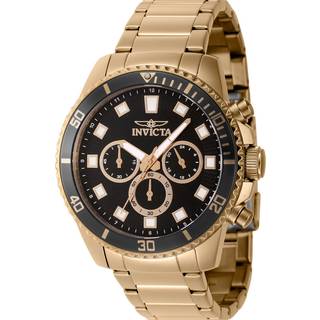 Invicta Pro Diver Quartz Chronograph Black Dial Steel Strap Men's Watch 46054