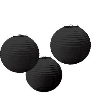 Papier Lampion Set 3tlg. Schwarz
