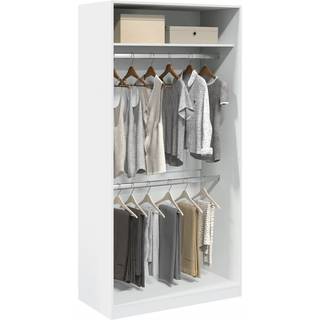 klædeskab 100x50x200 cm konstrueret træ hvid