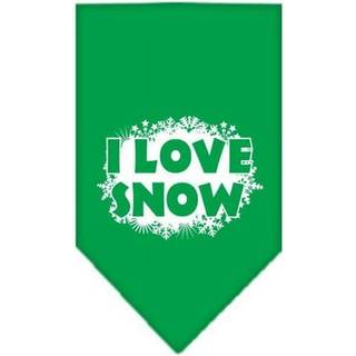 Jag älskar snö skärmtryck bandana smaragd grön stor
