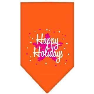 Skrapa Happy Holidays Screen Print Bandana Orange Large