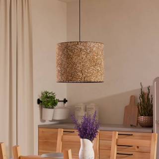 Butterburn hængelampe, Ø 36 cm, beige/grøn, stof