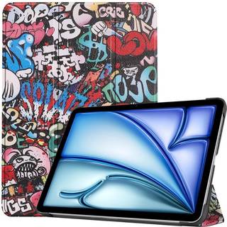 Til iPad Air 11 (2024) Etui Tre-fold Stativ Tablet Cover - Graffiti