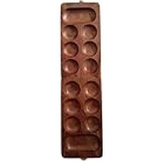 Ajuny tr? Mancala br?tspilss?t - klassiske br?tspil b?rbare foldbare rejse Mancala br?t med kugler (72+8 sten) Ideelt familie tr?spil til voksne