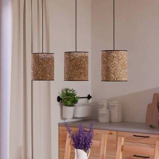 Butterburn hængelampe, længde 86 cm, beige/grøn, 3 lyskilder,