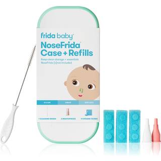 Frida Baby NoseFrida-etui + refillpakker — rengøringsbørste og rejseopbevaring til en lægeanbefalet snotsuger (nasal aspirator)