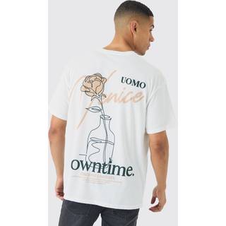 Mens White Oversized Venice Back Print T-Shirt