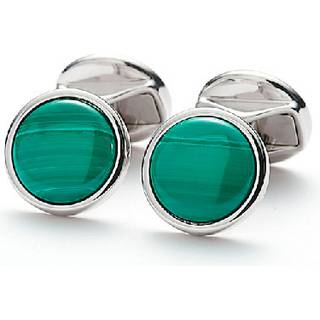 Alexander Lynggaard CPH Hope Round manchetknapper i sølv med malakit