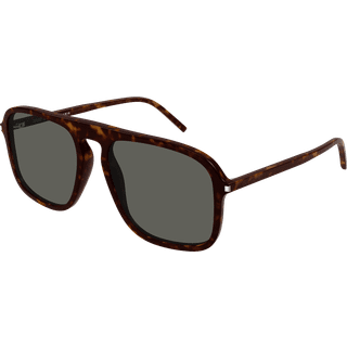 SAINT LAURENT Mand SL 590 002 Solbriller Acetat Havana Grå Firkantet Normal