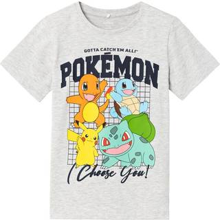 Name It Light Grey Melange Pokemon T-shirt