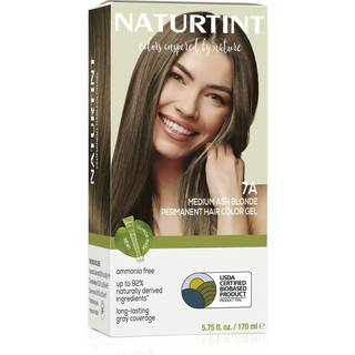 Naturtint 7a Medium Ash Blonde Permanent h?rfarve (pakke med 1) Ammoniak Gratis vegansk grusomhed Fri op til 100% gr? d?kning Langvarige resultat