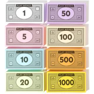 Opoly Play Money - 720pcs br?tspiludskiftning penge - 90 af hver regning i 8 kirkesamfund - $ 1 5 10 20 50 100 500 & $ 1000