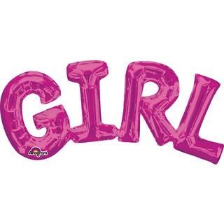 Folienballon Schriftzug Girl pink