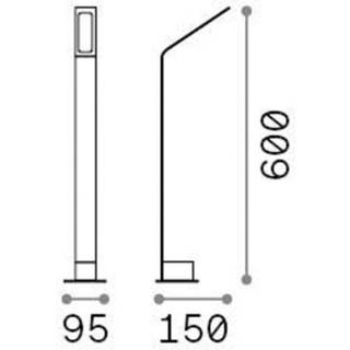 Ideal Lux LED-gadelampe Agos brun 4.000 K Højde 60 cm aluminium