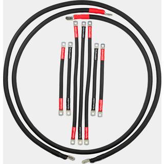 Færdigpresset fortinnet kobberkabel Skyllermarks, rund, 25 mm², 0.35 meter, M6 + M6, rød (plus)