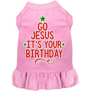 Gå Jesus skärmtryck hundklänning ljusrosa xl