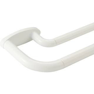 Dobbelt gardinstænger hvidt værelse mørkere gardinstang til 48-84 inches justerbar 3/4 tommer foran og 5/8 tommer rygkvalitet metal vinduesgardin