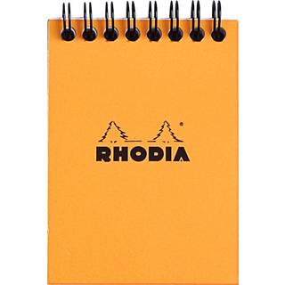 Rhodia 115009C - Spiral Notebook (fuld bundet) Sort - A7 - Sm? firkanter - 80 aftagelige ark - 80g Clairefontaine -papir - Bl?d og resistent coat