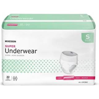 McKesson Super Adult inkontinensundertj [88 Antal] Moderat absorptionsevne Lille 20-34 in. Unisex blrelkagebeskyttelse Pull-On Style med afriv