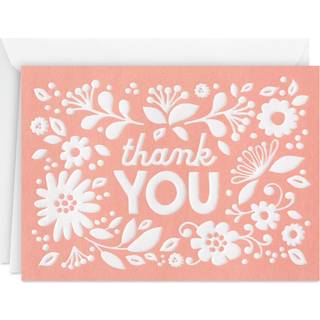 Hallmark Pack of Thank You Cards Pink Rustic Flowers (20 Tak noter med konvolutter til babybrusere bryllupper alle lejligheder)