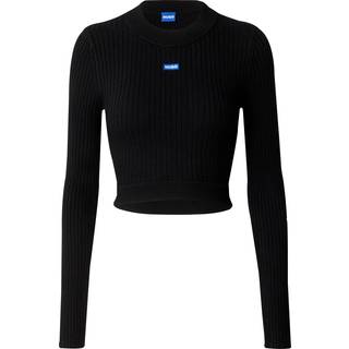 Kort sweater med blåt logomærkat