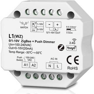 LEDlife rWave 1-10V Zigbee indbygningsdæmper - Hue kompatibel, RF, push-dim, LED dæmper, til indbygning