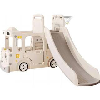 Kids Zone aktivitetslastbil med rutsjebane og gynge, beige