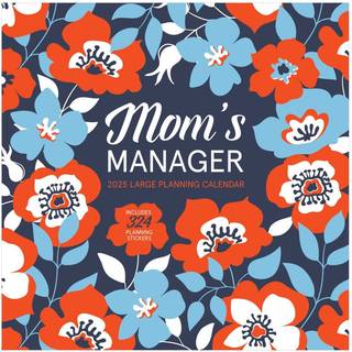 TF Publishing 2025 Mom's Manager Wall Calendar | Store gitter til aftaler og planlægning | Lodret månedlig vægkalender 2025 | Hjem og kontororgan