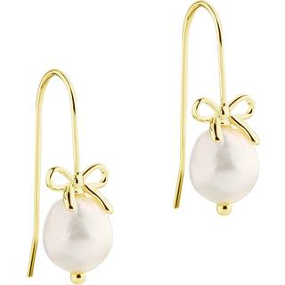 BOW & PEARLS EARHOOK | GOLDEN