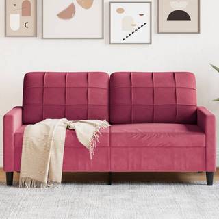 3-Personers Sofa Fløjl - 140 cm / Vinrød