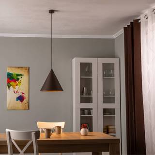 Hængelampe Cono TK Lighting, dæmpbar, Bronze/messing, Stue/spisestue, Metal, Moderne