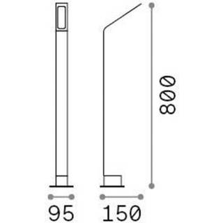 Ideal Lux LED-gadelampe Agos brun 4.000 K Højde 80 cm aluminium