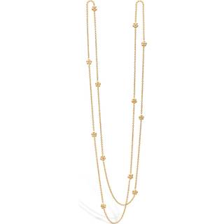 Blossom Copenhagen lang halskæde med blomster i forgyldt