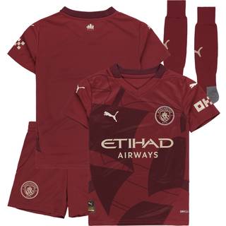 Puma Manchester City 24/25 Third Minikit Kids, Red, Size 5-6Y, Clothing - Dark Jasper - 5-6Y