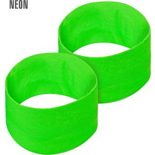 80er Jahre Neongrünes Schweißarmband 2er Set