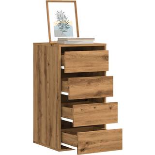 kommode til hjørne 40x41x76 cm konstrueret træ egetræsfarve