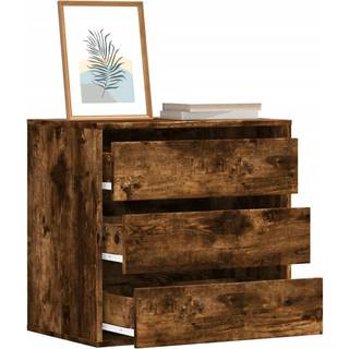 kommode til hjørne 60x41x58 cm konstrueret træ røget egetræ