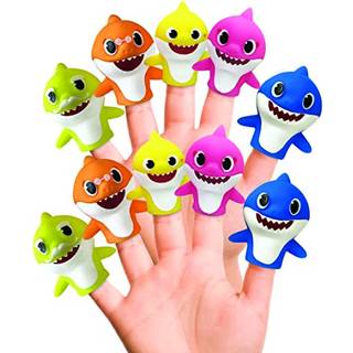 Nickelodeon Baby Shark 10-pak fingerdukkesæt - Bad- og pool-legetøj, Historietid og læring, Festgaver, Strand- og lærerig sjov